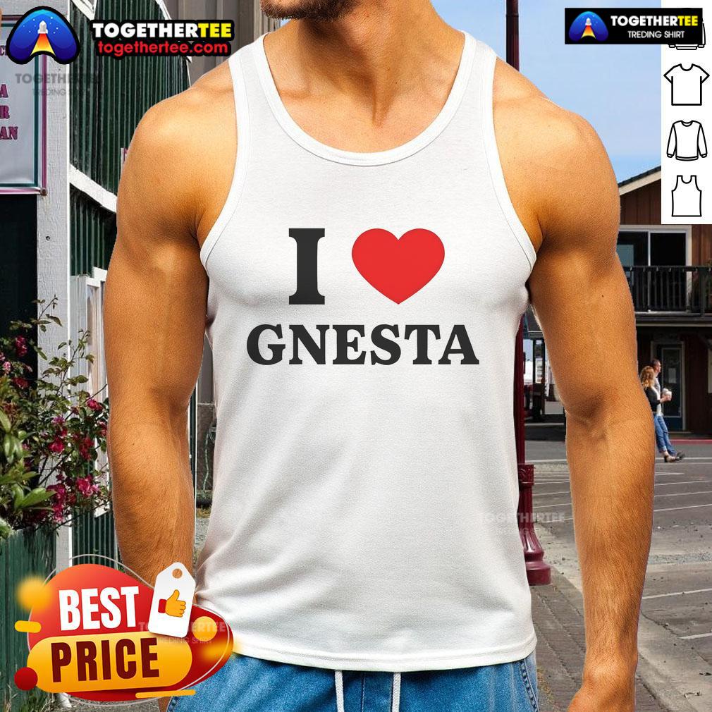 Alt Text: Will Ferrell wearing an 'I Love Gnesta' tank top, showcasing a fun and casual style perfect for summer wear.