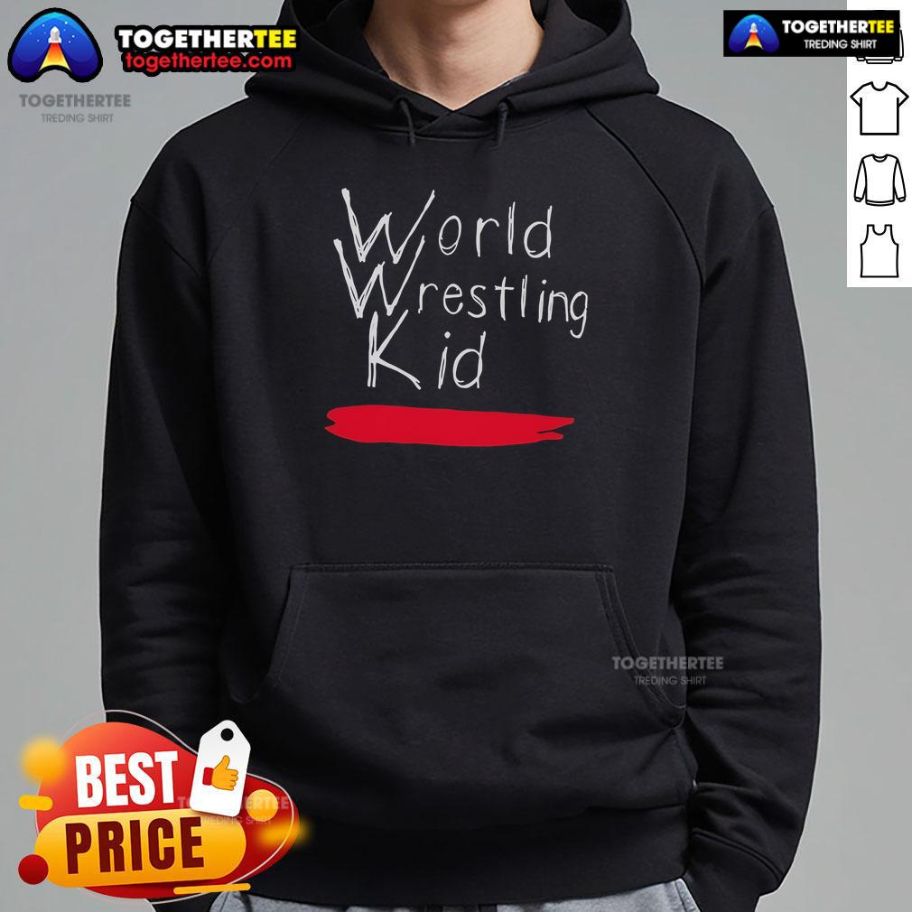 Official World Wrestling Kid Logo Hoodie featuring bold graphics and a comfortable fit for young wrestling fans.