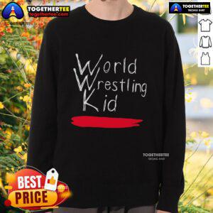 Official World Wrestling Kid Logo Sweatshirt featuring a bold graphic logo on a stylish, comfortable design.