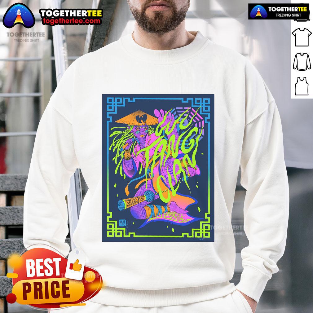 Official Wu-Tang Denver CO 4th July 2025 Tour Poster Sweatshirt featuring vibrant graphics and tour details.
