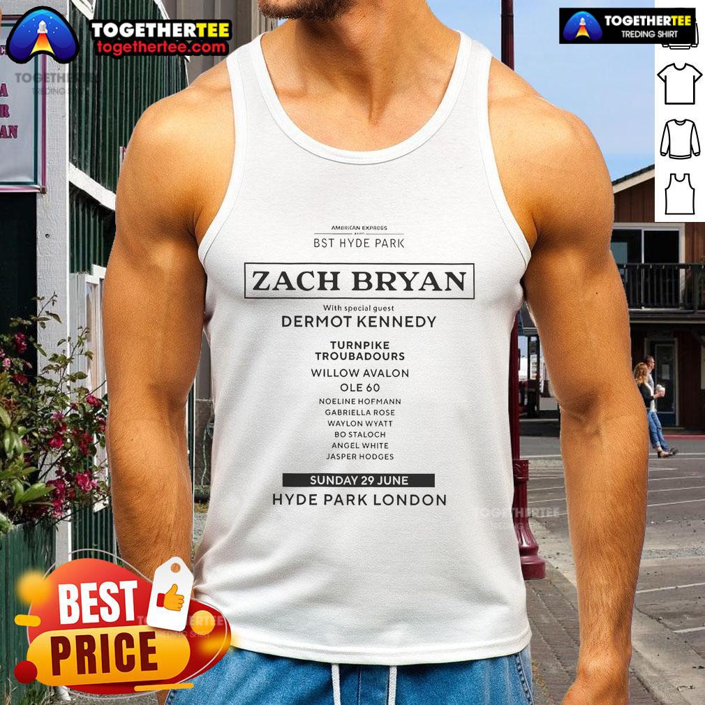 Zach Bryan concert tank top featuring special guests Dermot Kennedy and Turnpike Troubadours at Willow Avalon.