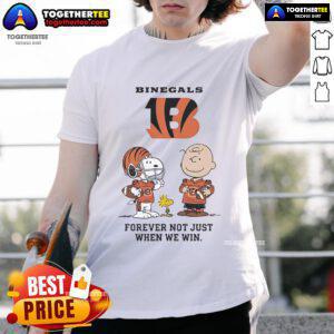 Alt Text: Original Cincinnati Bengals Charlie Brown Snoopy Bengals Forever T-Shirt celebrating team spirit, not just victories.