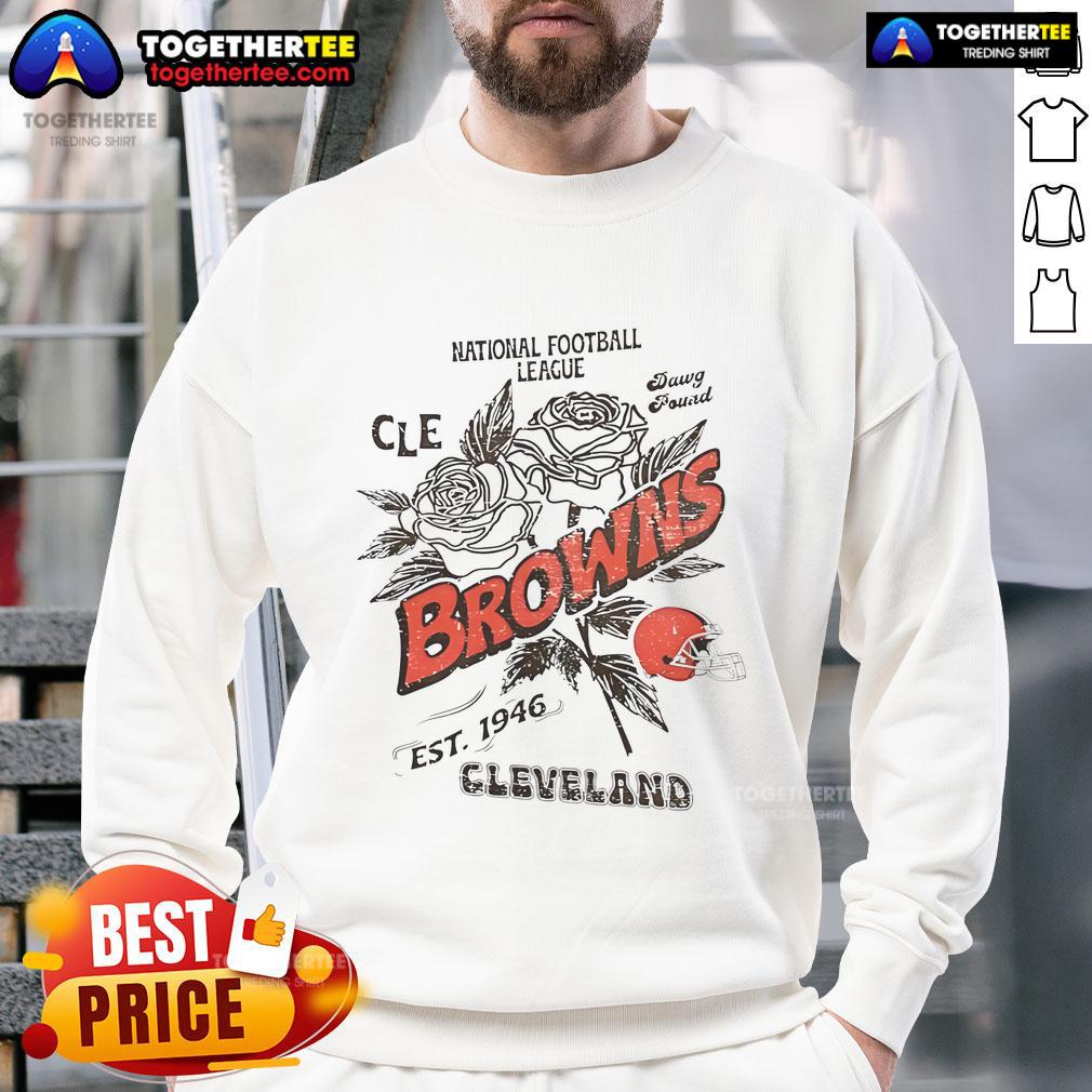 Alt Text: Original Cleveland Browns Rose sweatshirt, celebrating the National Football League since 1946, stylish and comfortable.