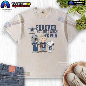 Alt Text: Original Dallas Cowboys Charlie Brown Snoopy Cowboys Forever T-shirt showcasing team spirit and nostalgia.