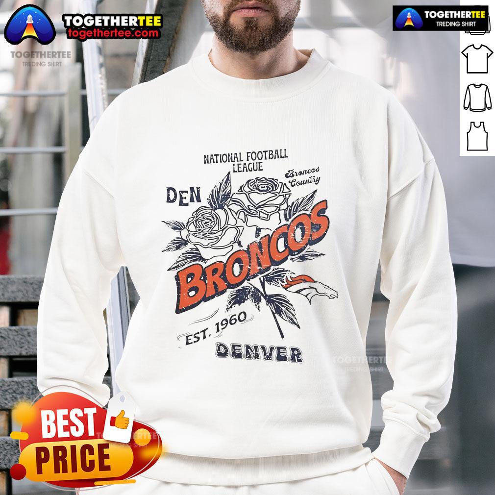 Original Denver Broncos sweatshirt, National Football League Est. 1960, featuring team colors and logo.