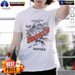 Original Denver Broncos T-Shirt featuring the NFL logo, established 1960, perfect for fans and collectors.