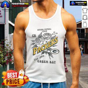 Original Green Bay Packers tank top, celebrating the NFL since 1919, featuring team colors and logo design.