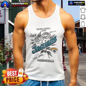 Original Jacksonville Jaguars tank top featuring team logo, established 1995, perfect for NFL fans and casual wear.