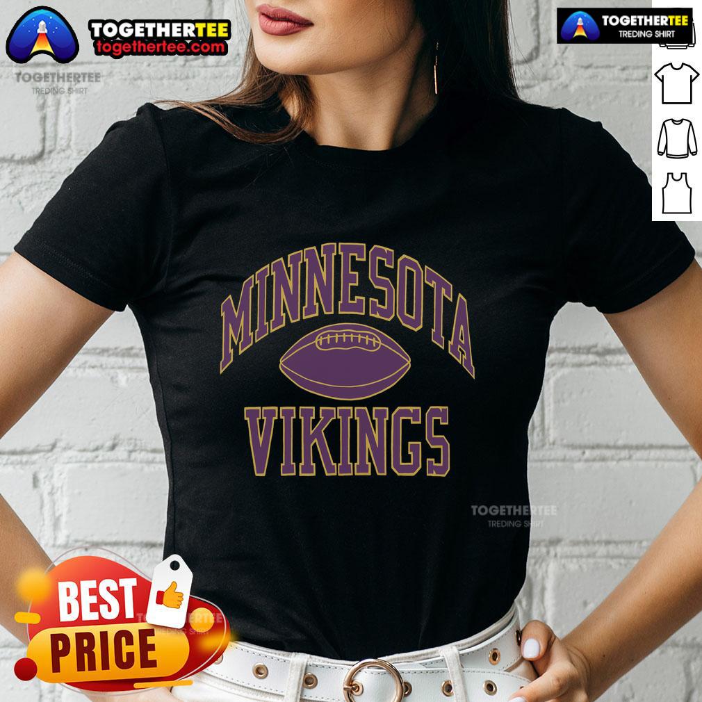 Alt Text: Original Minnesota Vikings Gridiron Ladies Tee in purple, showcasing team logo and stylish design for female fans.