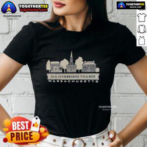 Alt Text: Original Old Sturbridge Village Massachusetts ladies tee shirt featuring a vintage design and soft fabric.