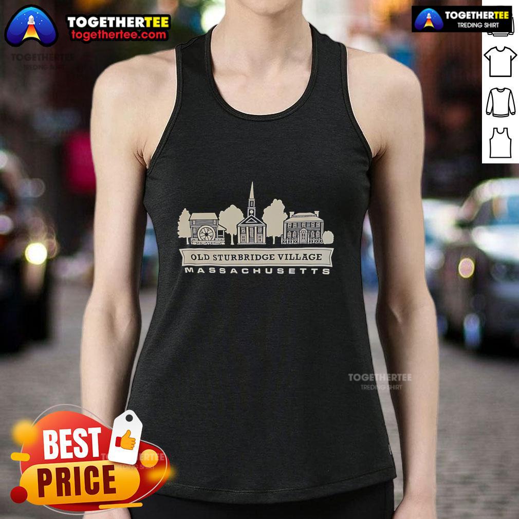 Original Old Sturbridge Village Massachusetts tank top featuring vintage design and scenic village imagery.
