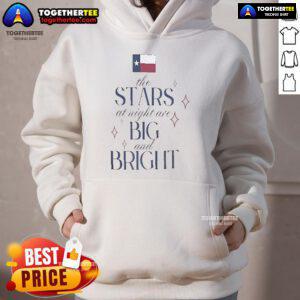 Original Texas 'The Stars at Night Are Big and Bright' flood relief hoodie, featuring a vibrant design and cozy fit.