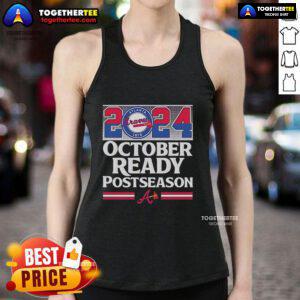 Premium Atlanta Braves 2024 October Ready Postseason Tank Top featuring team colors and logo for fans.