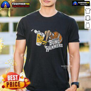 Premium Beer City Bung Hammers T-Shirt featuring a stylish design for beer enthusiasts and casual wear.