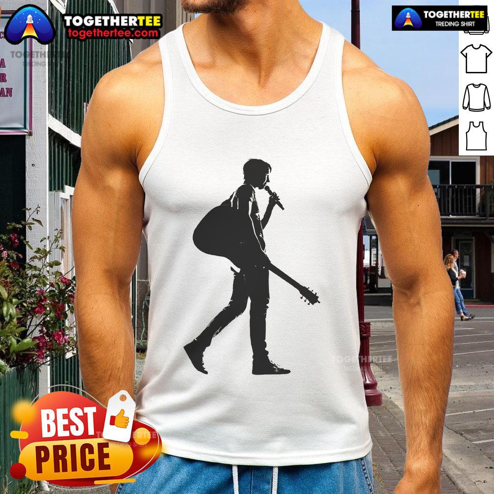 Premium James Blunt silhouette tank top featuring a stylish design, perfect for fans and casual wear.