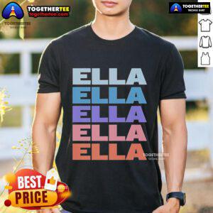 Premium Modern Repeated Text Ella 2025 T-Shirt featuring stylish design and comfortable fit for casual wear.