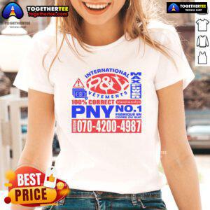Premium PY International Vetements Max Power PNY No.1 Ladies Tee in stylish design, perfect for casual fashion.