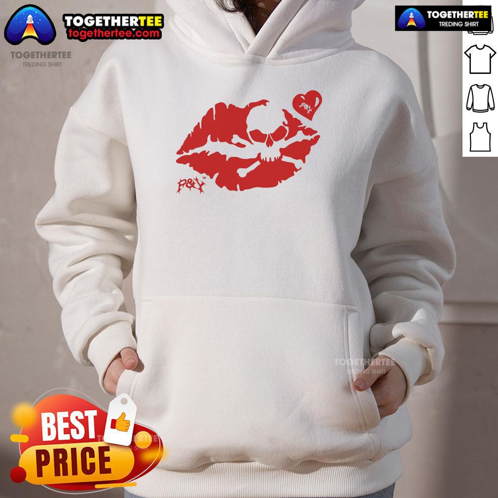 Premium PY Kiss Skull Heart Hoodie featuring a stylish design with skull and heart graphics, perfect for trendy outfits.