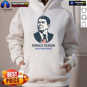Premium Ronald Reagan 40th President minimalistic hoodie featuring a stylish design and soft fabric for casual wear.