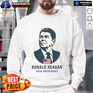 Premium Ronald Reagan minimalistic sweatshirt featuring the 40th President's iconic silhouette and signature design.