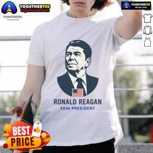 Premium Ronald Reagan 40th President minimalistic T-shirt featuring a stylish design and classic tribute to Reagan's legacy.