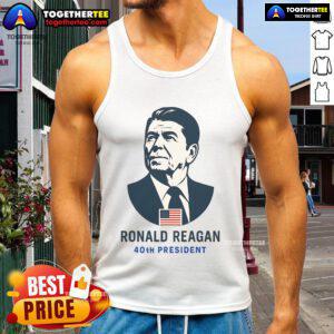 Premium Ronald Reagan 40th President minimalistic tank top featuring a stylish design for patriotic supporters.