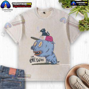 Premium The Evil Twins washed t-shirt featuring a unique graphic design, perfect for casual and trendy outfits.