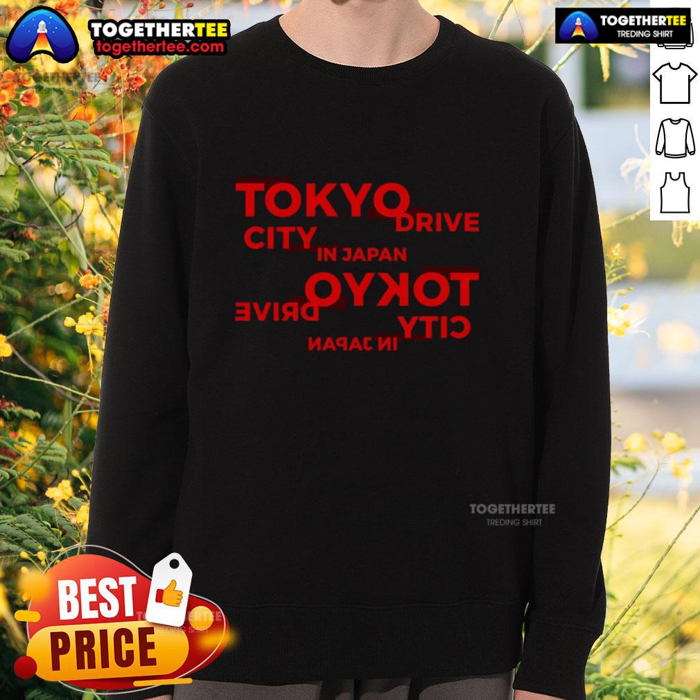 Premium Tokyo City Drive in Japan Typography Sweatshirt featuring stylish urban design and vibrant graphics.