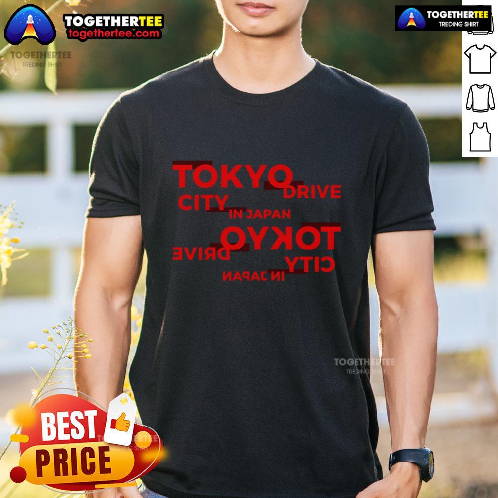 Premium Tokyo City Drive typography T-shirt showcasing vibrant design inspired by Japan's urban landscape.
