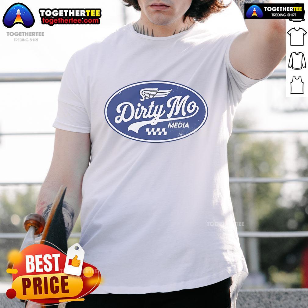 Pretty Dirty Mo Media Oval T-Shirt in vibrant colors, featuring a stylish oval logo design on soft cotton fabric.