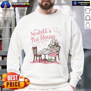Buzz Lightyear sweatshirt at Pretty Mrs. Nesbitt's Tea House, showcasing fun design for fans of Infinity and Beyond.