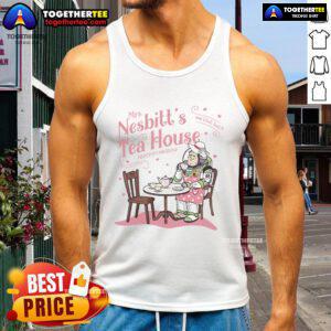 Alt Text: Buzz Lightyear tank top at Pretty Mrs. Nesbitt's Tea House, featuring a fun 'To Infinity and Beyond' design.