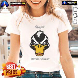 Top Angry Duck graphic on a Power Ladies tee, showcasing bold design for empowering women's fashion.