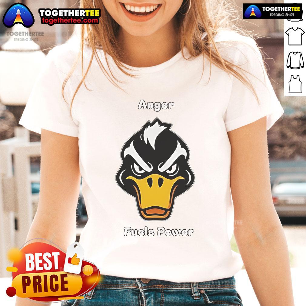 Top Angry Duck graphic on a Power Ladies tee, showcasing bold design for empowering women's fashion.