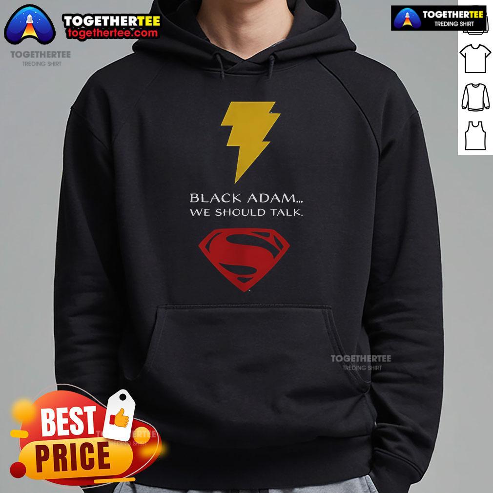 Top Black Adam We Should Talk Hoodie featuring iconic design, perfect for fans of the movie and stylish comfort.