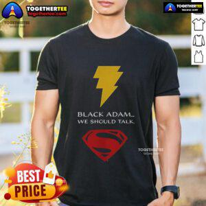Top Black Adam We Should Talk T-Shirt featuring bold graphic design, perfect for fans of the DC superhero.