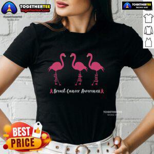 Top Breast Cancer Awareness Flamingo Hope Ladies Tee featuring a vibrant flamingo design and empowering message.