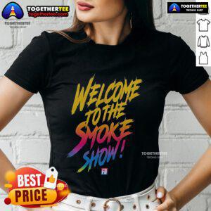 Top Formula Drift Welcome to the Smoke Show Ladies Tee featuring a stylish design for drift racing enthusiasts.