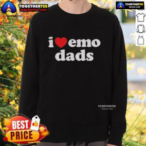 Alt Text: Stylish Top I Heart Emo Dads Sweatshirt featuring a trendy design, perfect for emo dad fans and casual wear.