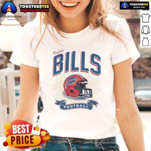 Alt Text: Ladies' tee featuring a red helmet design for the Good Buffalo Bills, perfect for fans of Franklin merchandise.