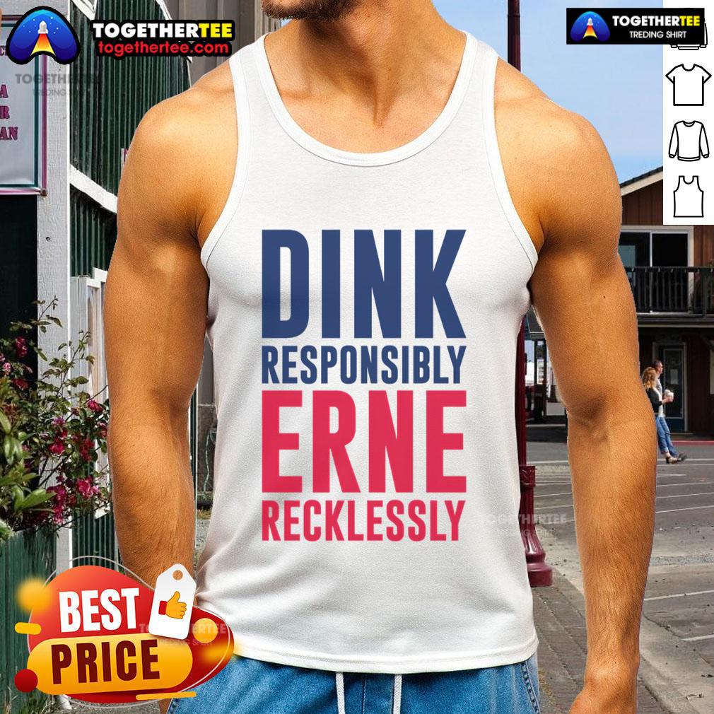Good Dink Responsible Erne Recklessly Pickleball Tank Top for stylish players, perfect for on-court performance and comfort.