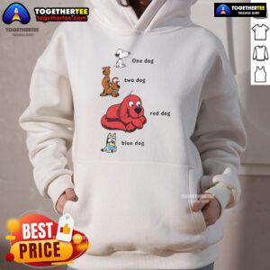 Good Snoopy hoodie featuring a red and blue dog design, perfect for stylish pet lovers and dog enthusiasts.