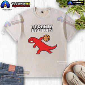 Alt Text: Good Toronto Raptors Dino Paint Luxe Washed T-Shirt featuring vibrant graphics and soft fabric for fans.