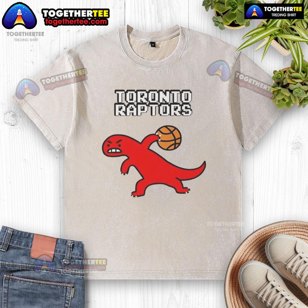 Alt Text: Good Toronto Raptors Dino Paint Luxe Washed T-Shirt featuring vibrant graphics and soft fabric for fans.