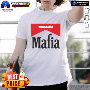 Alt Text: Happy Buffalo Mafia Marlboro Logo T-Shirt featuring a vibrant graphic design and bold lettering, perfect for fans.
