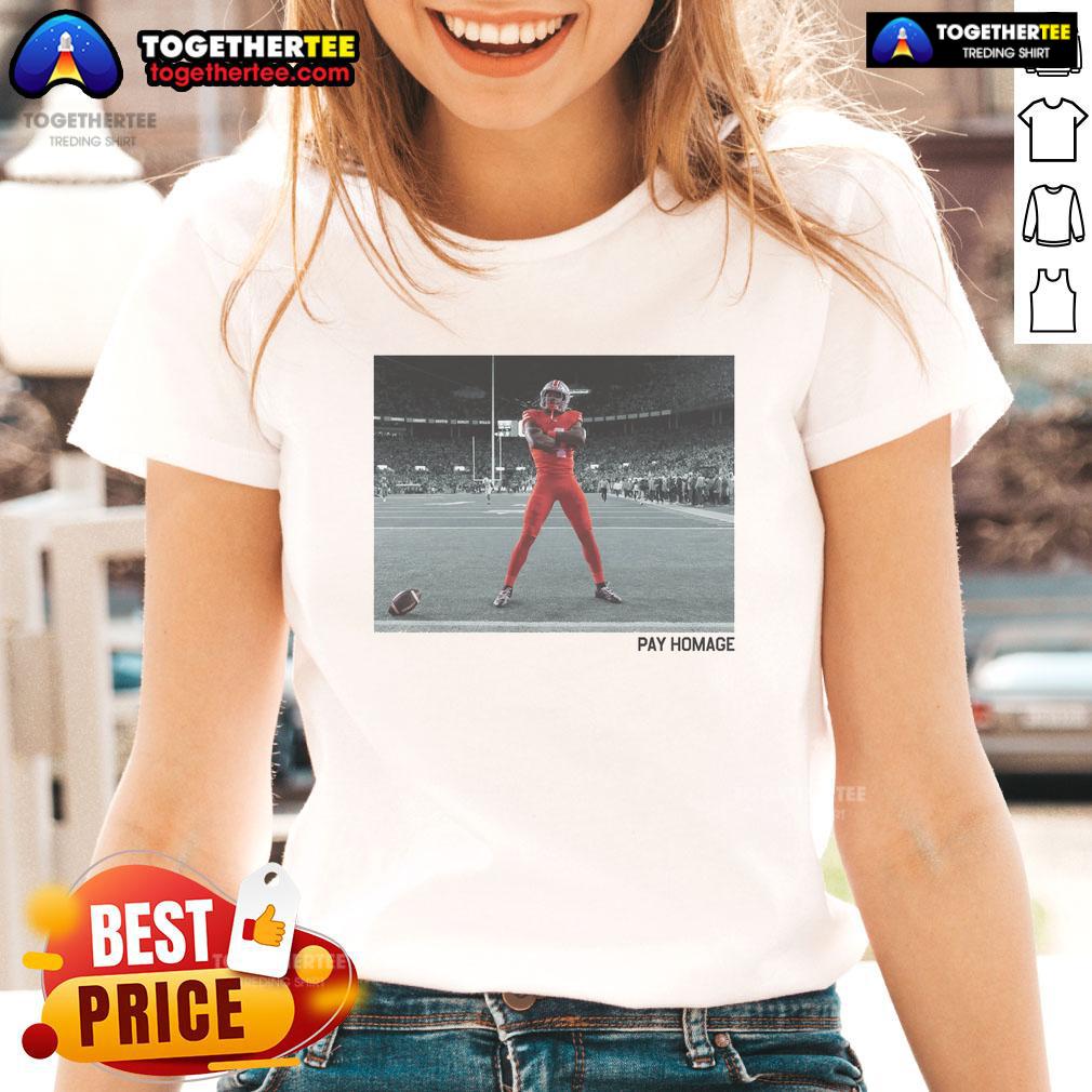 Hot Jeremiah Smith Pay Homage Ladies Tee featuring stylish design and vibrant colors for trendy women's fashion.