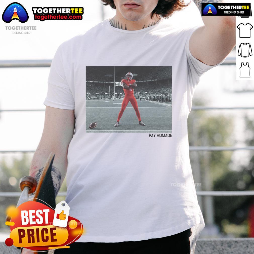 Hot Jeremiah Smith Pay Homage T-Shirt featuring bold graphic design and vibrant colors for stylish fans.