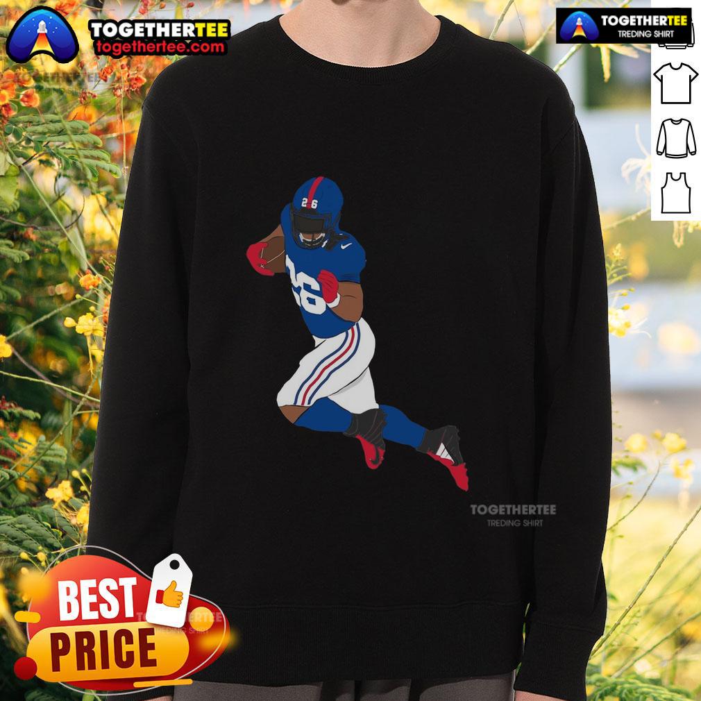Saquon Barkley sweatshirt featuring New York football design, perfect for fans and athletes alike.
