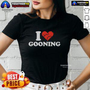 Nice I Love Gooning Ladies Tee featuring a stylish design perfect for fans of gooning culture, available in various sizes.