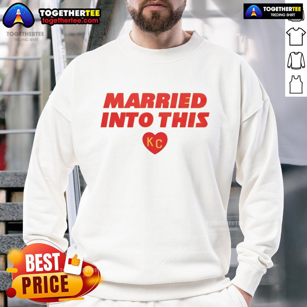 Cozy Kansas City sweatshirt with 'Nice Married Into This' design, perfect for showing off local pride and style.
